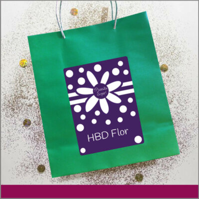 Bolsas Personalizadas Feliz Cumpleaños de Happy Birthday con Flor