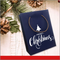 Bolsas de Navidad Vinil Color Azul Merry Christmas
