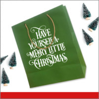 Bolsas de Navidad Vinil para Desear Feliz Navidad Y Feliz Año Nuevo Color Verde