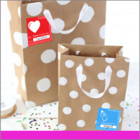 Etiquetas para Regalos De para Color Rojo, Azul y estampado de Corazón
