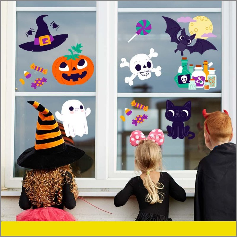 Figuras Halloween autoadheribles ventana pared