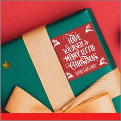 Etiquetas para regalo navideñas personalizables de vinilo