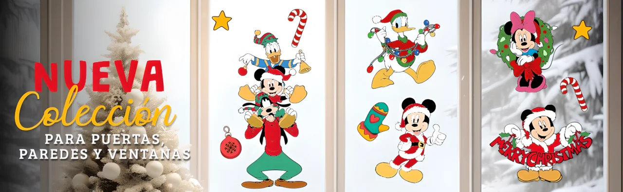 Viniles decorativos de Mickey Mouse para ventanas, paredes y puertas