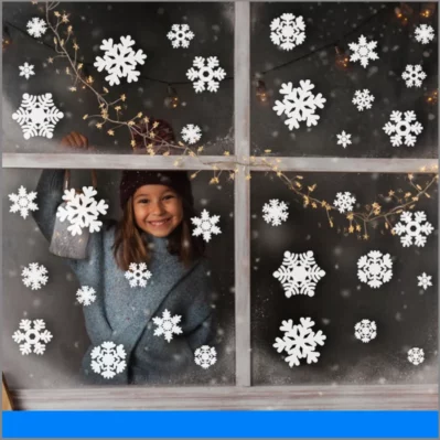 Copos de nieve decorativos navideños, para ventanas