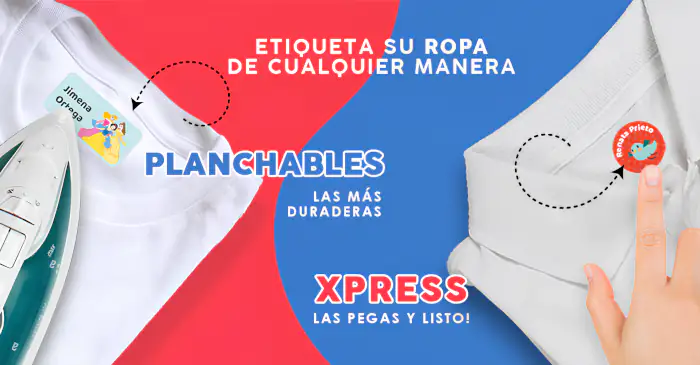 Etiqueta personalizables de ropa planchables