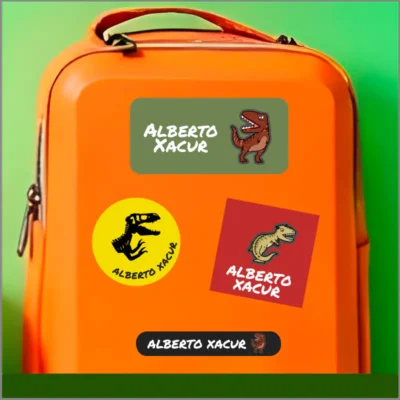 Etiquetas de vinil personalizables: dinosaurios