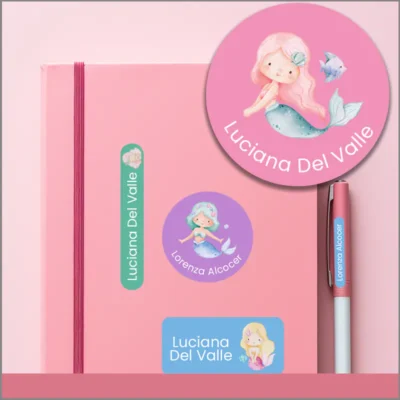 Etiquetas de vinil personalizables: princesas