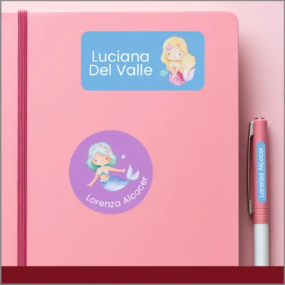 Etiquetas de vinil personalizables: princesas