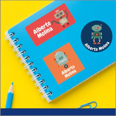 Etiquetas de vinil personalizables: robots
