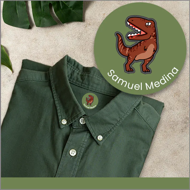 Etiquetas para ropa personalizables: dinosaurios