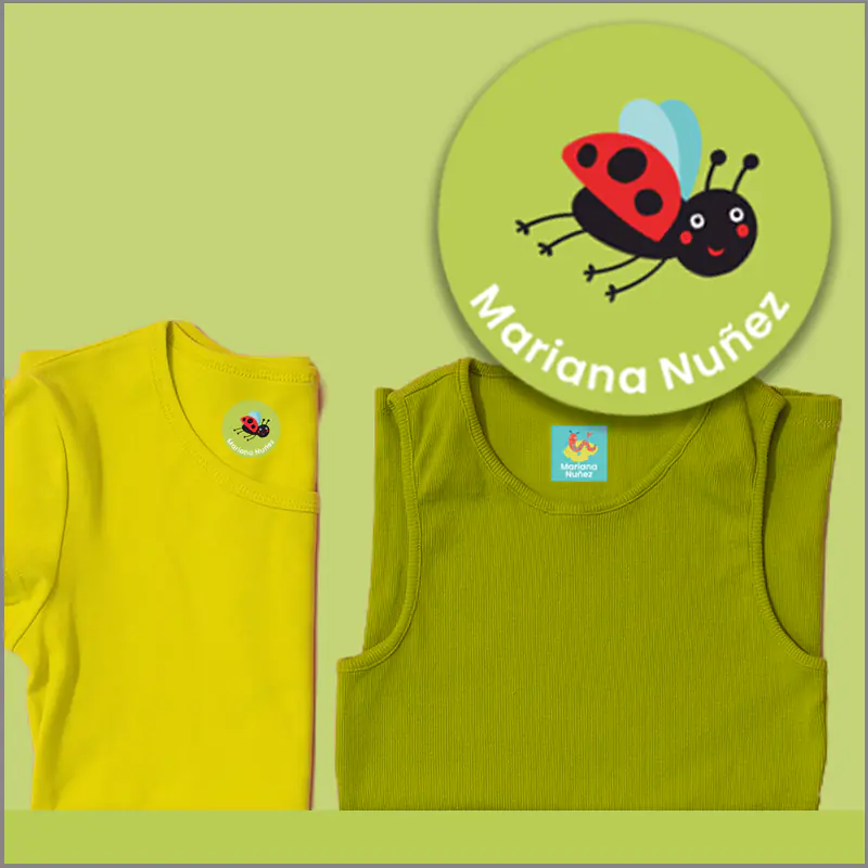 Etiquetas para ropa personalizables: insectos