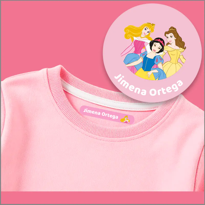Etiquetas para ropa personalizables: princesas