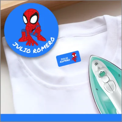 Etiquetas para ropa personalizables: super heroes