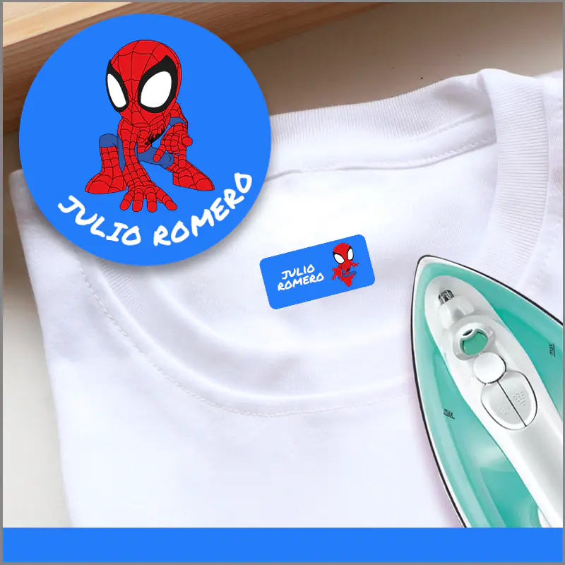 Etiquetas para ropa personalizables: super heroes