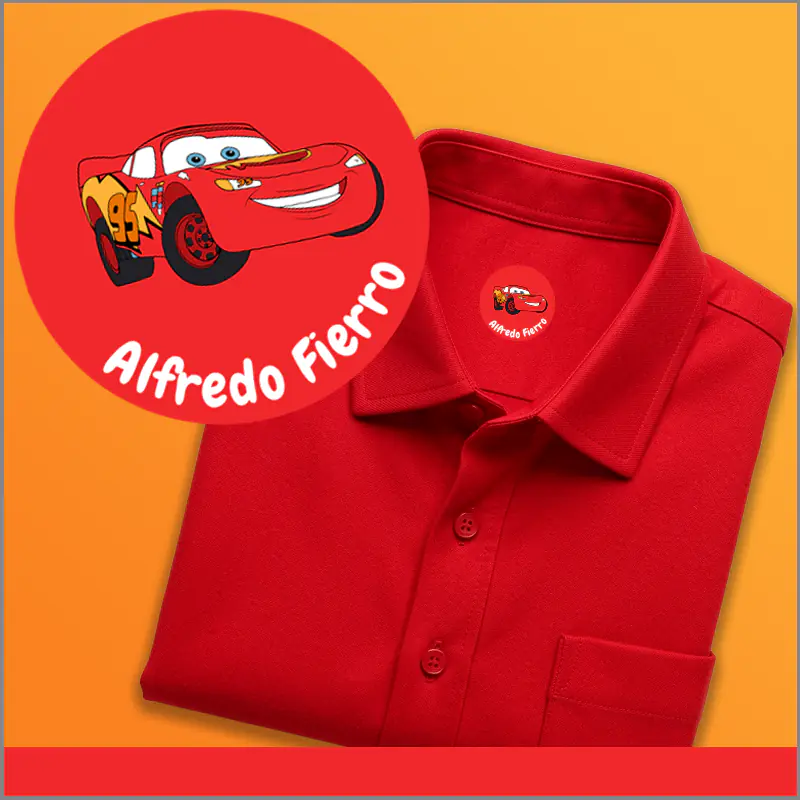 Etiquetas para ropa personalizables: sobre ruedas