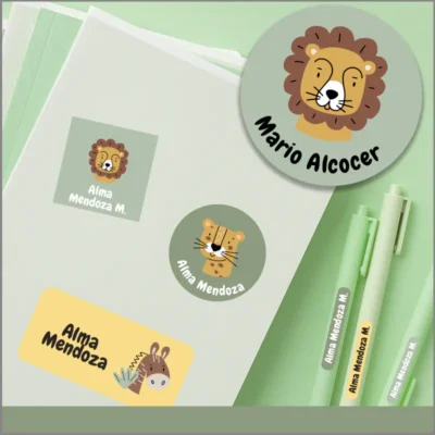 Etiquetas de vinil personalizables: selva