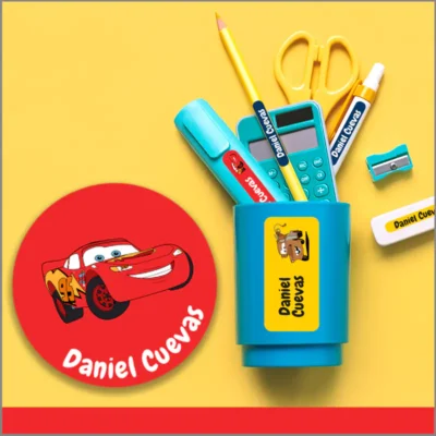 Etiquetas de vinil personalizables: sobre ruedas