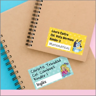 Etiquetas para cuaderno personalizables