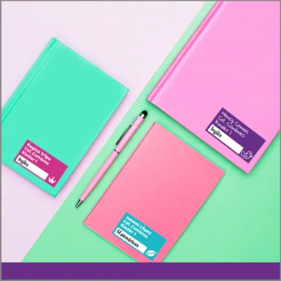 Etiquetas personalizadas para cuadernos