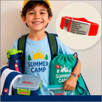 Camp Pack con brazalete de identidad y vinilos personalizados