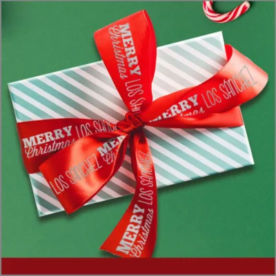 Listones navideños para regalo