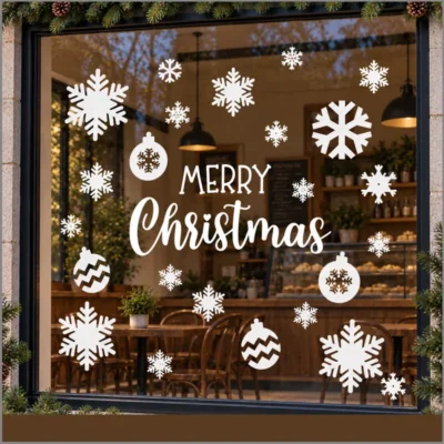 Etiquetas de vinilo para paredes, puertas y ventanas: Merry Christmas