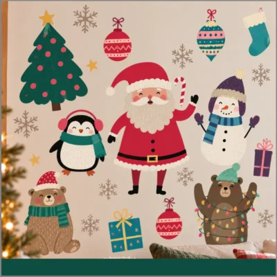Santa Claus para puertas, paredes y ventanas